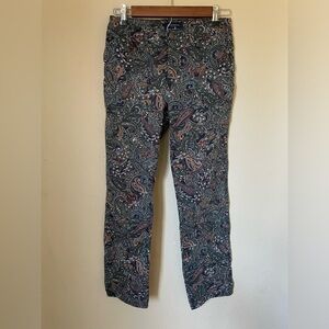Charter Club multicolor paisley print Lexington straight petite jeans, 2P
